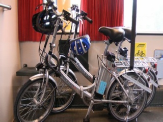 Our e-bikes on the train