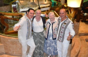 Paraguyan musicians on MSC Poesia, with Hilary and Caroline